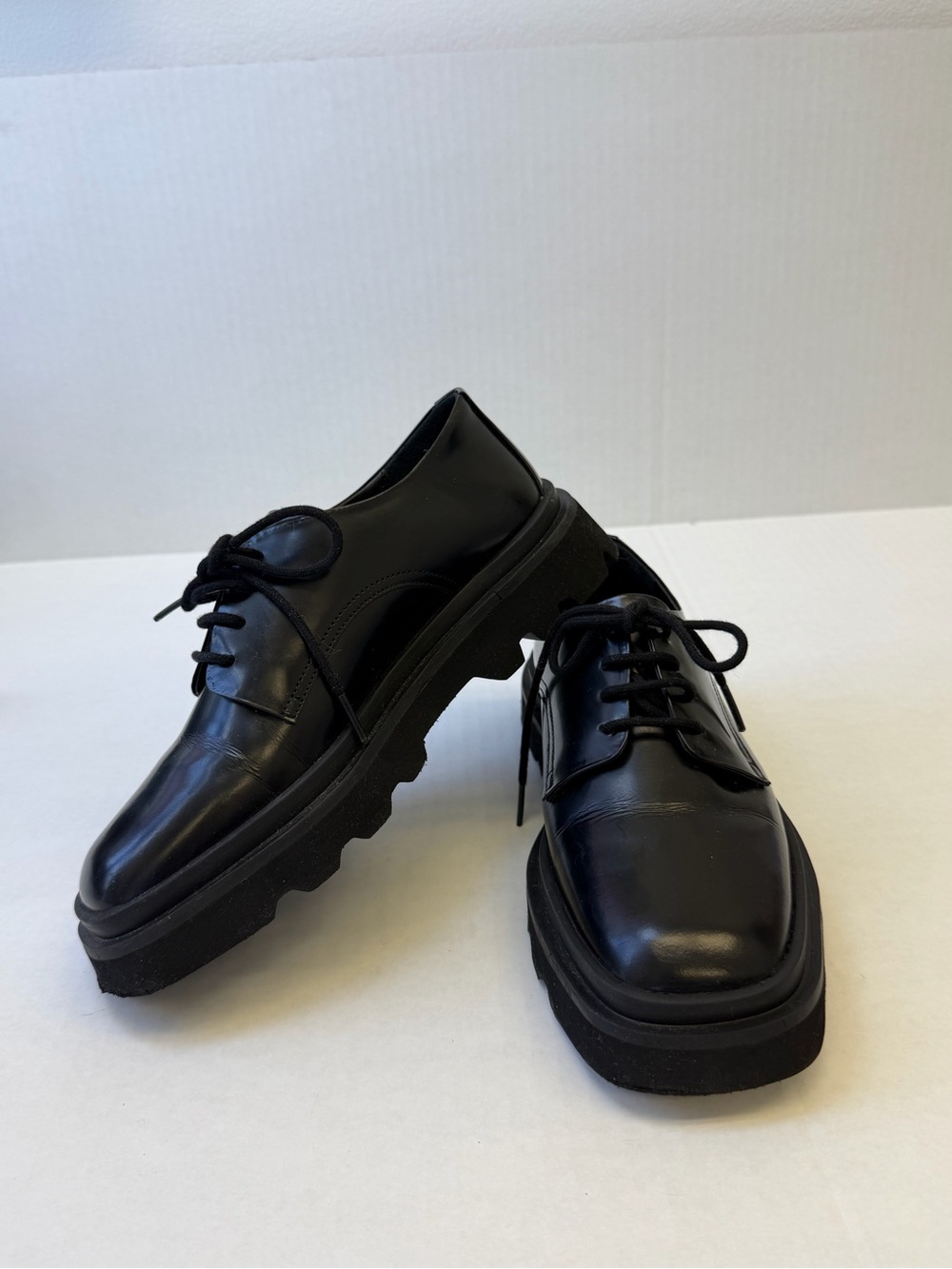 MAEVE (anthropologie) The Rys Black leather Platform Lace-Up Oxfords - 36